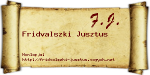 Fridvalszki Jusztus névjegykártya